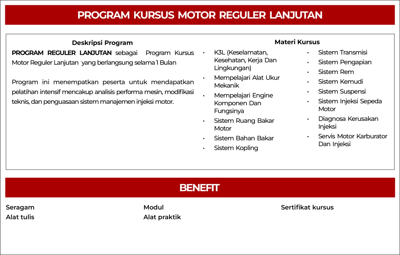 Program Kursus Reguler Lanjutan