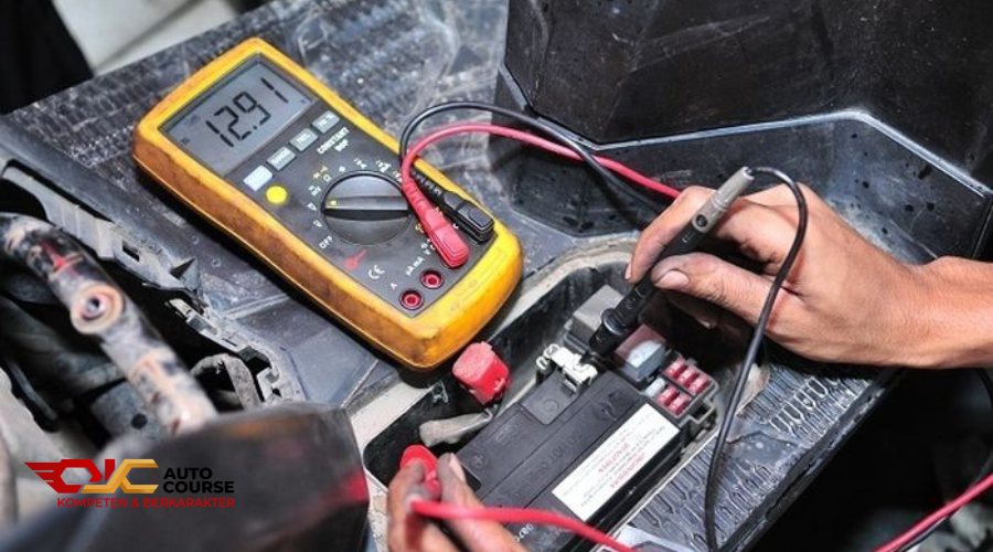 cara cek aki motor dengan multitester